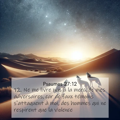 Segond21 Psaumes  ; image nature: image avec le verset biblique :Ne me livre pas à la merci de mes adversaires, car de faux témoins s&#039;attaquent à moi, des hommes qui ne respirent que la violence. ;  ; 27:12