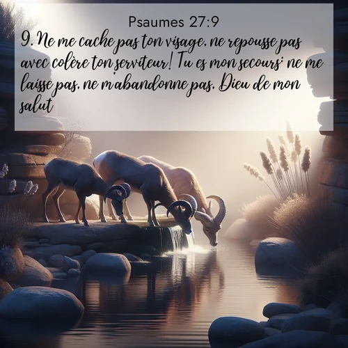 Segond21 Psaumes  ; image nature: image avec le verset biblique :Ne me cache pas ton visage, ne repousse pas avec colère ton serviteur! Tu es mon secours: ne me laisse pas, ne m&#039;abandonne pas, Dieu de mon salut! ;  ; 27:9