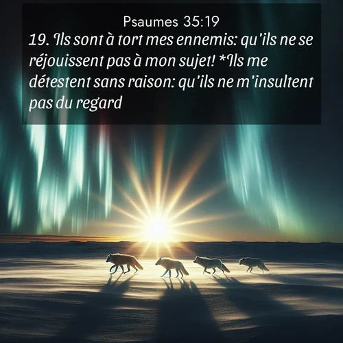 Segond21 Psaumes  ; image nature: image avec le verset biblique :Ils sont à tort mes ennemis: qu&#039;ils ne se réjouissent pas à mon sujet! *Ils me détestent sans raison: qu&#039;ils ne m&#039;insultent pas du regard! ;  ; 35:19