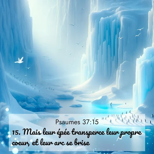 Segond21 Psaumes  ; image nature: image avec le verset biblique :Mais leur épée transperce leur propre coeur, et leur arc se brise. ;  ; 37:15