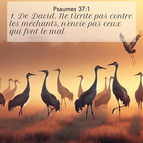 Segond21 Psaumes  ; image nature: image avec le verset biblique :De David. Ne t&#039;irrite pas contre les méchants, n&#039;envie pas ceux qui font le mal, ;  ; 37:1