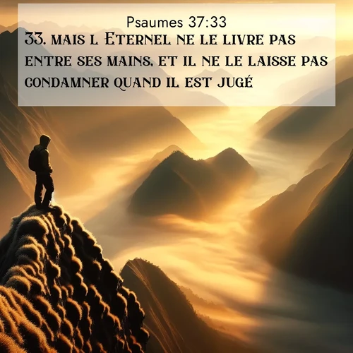 Segond21 Psaumes  ; image nature: image avec le verset biblique :mais l&#039;Eternel ne le livre pas entre ses mains, et il ne le laisse pas condamner quand il est jugé. ;  ; 37:33