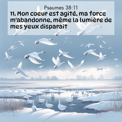 Segond21 Psaumes  ; image nature: image avec le verset biblique :Mon coeur est agité, ma force m&#039;abandonne, même la lumière de mes yeux disparaît. ;  ; 38:11