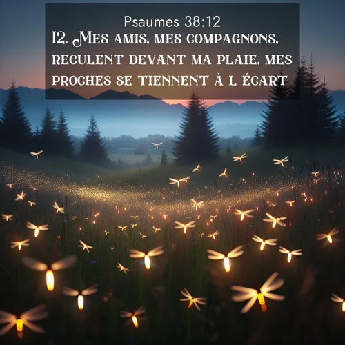 Segond21 Psaumes  ; image nature: image avec le verset biblique :Mes amis, mes compagnons, reculent devant ma plaie, mes proches se tiennent à l&#039;écart! ;  ; 38:12