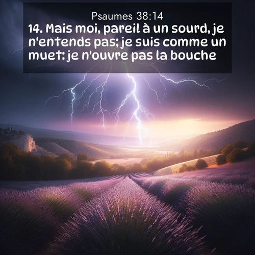 Segond21 Psaumes  ; image nature: image avec le verset biblique :Mais moi, pareil à un sourd, je n&#039;entends pas; je suis comme un muet: je n&#039;ouvre pas la bouche. ;  ; 38:14