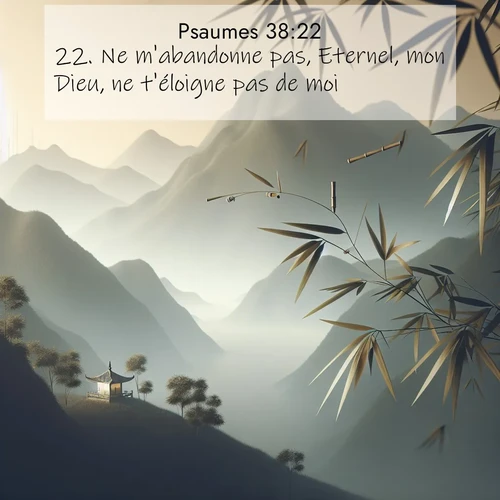 Segond21 Psaumes  ; image nature: image avec le verset biblique :Ne m&#039;abandonne pas, Eternel, mon Dieu, ne t&#039;éloigne pas de moi! ;  ; 38:22