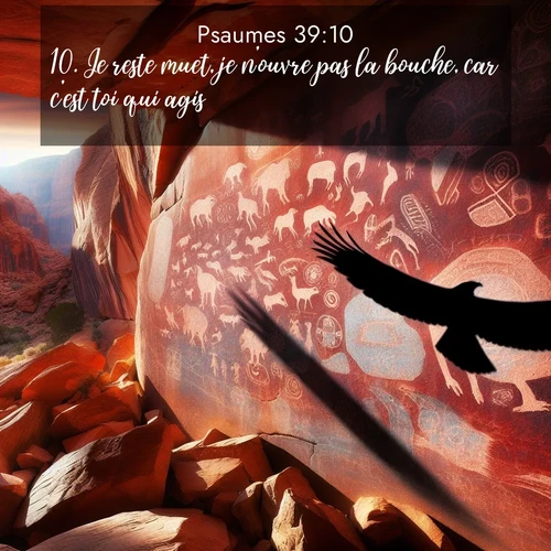 Segond21 Psaumes  ; image nature: image avec le verset biblique :Je reste muet, je n&#039;ouvre pas la bouche, car c&#039;est toi qui agis. ;  ; 39:10