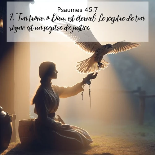 Segond21 Psaumes  ; image nature: image avec le verset biblique :*Ton trône, ô Dieu, est éternel. Le sceptre de ton règne est un sceptre de justice. ;  ; 45:7