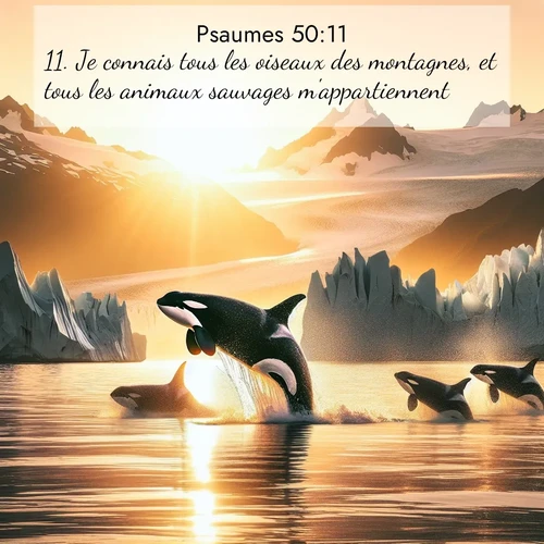 Segond21 Psaumes  ; image nature: image avec le verset biblique :Je connais tous les oiseaux des montagnes, et tous les animaux sauvages m&#039;appartiennent. ;  ; 50:11