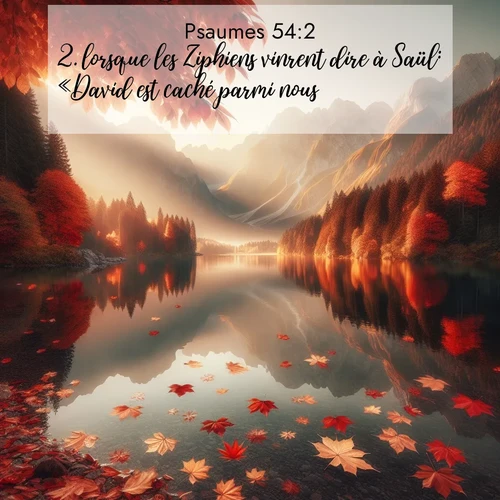 Segond21 Psaumes  ; image nature: image avec le verset biblique :lorsque les Ziphiens vinrent dire à Saül: «David est caché parmi nous.» ;  ; 54:2