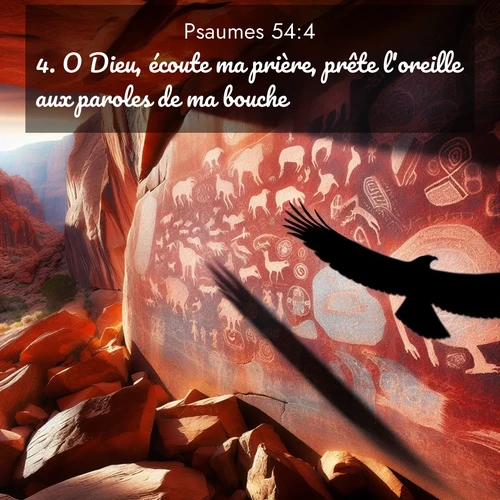 Segond21 Psaumes  ; image nature: image avec le verset biblique :O Dieu, écoute ma prière, prête l&#039;oreille aux paroles de ma bouche, ;  ; 54:4
