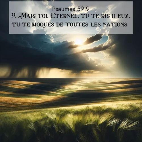 Segond21 Psaumes  ; image nature: image avec le verset biblique :Mais toi, Eternel, tu te ris d&#039;eux, tu te moques de toutes les nations. ;  ; 59:9
