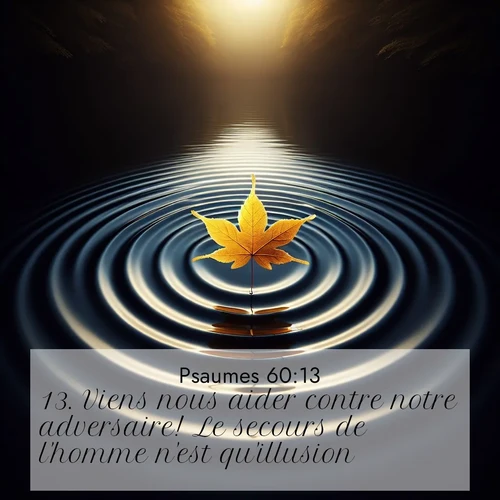 Segond21 Psaumes  ; image nature: image avec le verset biblique :Viens nous aider contre notre adversaire! Le secours de l&#039;homme n&#039;est qu&#039;illusion. ;  ; 60:13