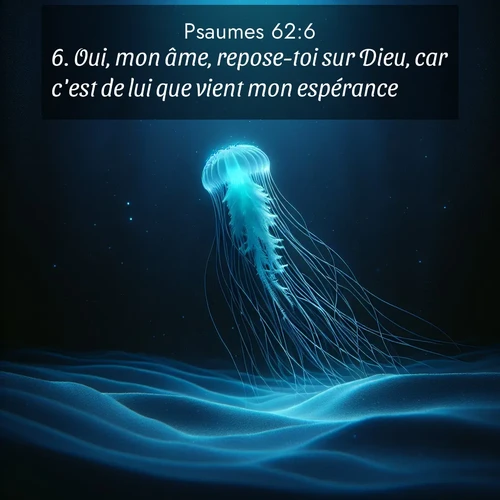 Segond21 Psaumes  ; image nature: image avec le verset biblique :Oui, mon âme, repose-toi sur Dieu, car c&#039;est de lui que vient mon espérance. ;  ; 62:6