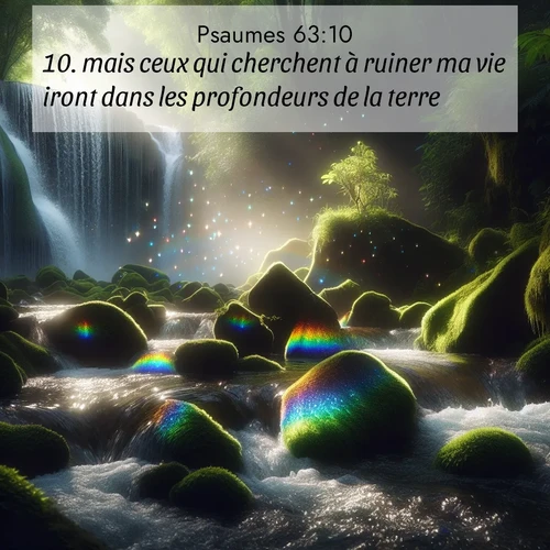 Segond21 Psaumes  ; image nature: image avec le verset biblique :mais ceux qui cherchent à ruiner ma vie iront dans les profondeurs de la terre. ;  ; 63:10