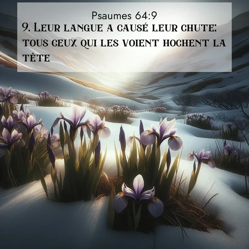 Segond21 Psaumes  ; image nature: image avec le verset biblique :Leur langue a causé leur chute; tous ceux qui les voient hochent la tête. ;  ; 64:9