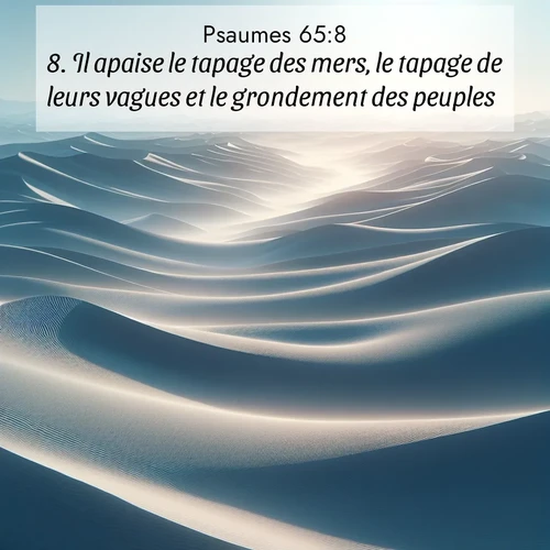 Segond21 Psaumes  ; image nature: image avec le verset biblique :Il apaise le tapage des mers, le tapage de leurs vagues et le grondement des peuples. ;  ; 65:8