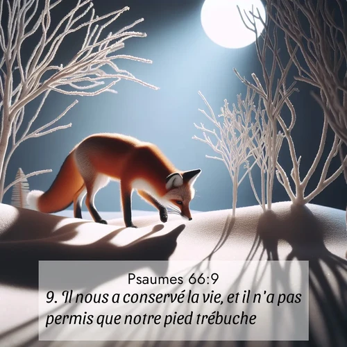 Segond21 Psaumes  ; image nature: image avec le verset biblique :Il nous a conservé la vie, et il n&#039;a pas permis que notre pied trébuche. ;  ; 66:9