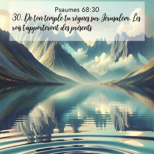 Segond21 Psaumes  ; image nature: image avec le verset biblique :De ton temple tu règnes sur Jérusalem. Les rois t&#039;apporteront des présents. ;  ; 68:30