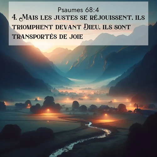 Segond21 Psaumes  ; image nature: image avec le verset biblique :Mais les justes se réjouissent, ils triomphent devant Dieu, ils sont transportés de joie. ;  ; 68:4