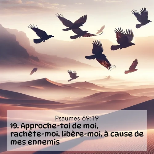 Segond21 Psaumes  ; image nature: image avec le verset biblique :Approche-toi de moi, rachète-moi, libère-moi, à cause de mes ennemis! ;  ; 69:19