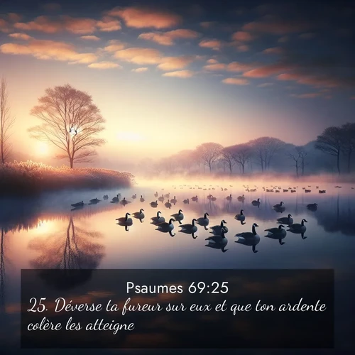 Segond21 Psaumes  ; image nature: image avec le verset biblique :Déverse ta fureur sur eux et que ton ardente colère les atteigne! ;  ; 69:25