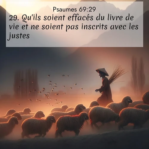 Segond21 Psaumes  ; image nature: image avec le verset biblique :Qu&#039;ils soient effacés du livre de vie et ne soient pas inscrits avec les justes! ;  ; 69:29