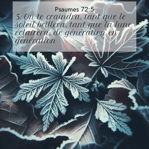 Segond21 Psaumes  ; image nature: image avec le verset biblique :On te craindra, tant que le soleil brillera, tant que la lune éclairera, de génération en génération. ;  ; 72:5