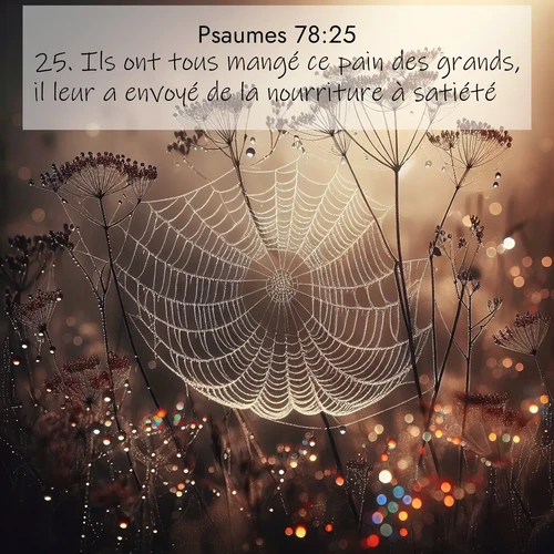 Segond21 Psaumes  ; image nature: image avec le verset biblique :Ils ont tous mangé ce pain des grands, il leur a envoyé de la nourriture à satiété. ;  ; 78:25
