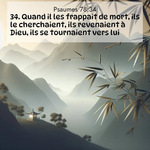 Segond21 Psaumes  ; image nature: image avec le verset biblique :Quand il les frappait de mort, ils le cherchaient, ils revenaient à Dieu, ils se tournaient vers lui. ;  ; 78:34