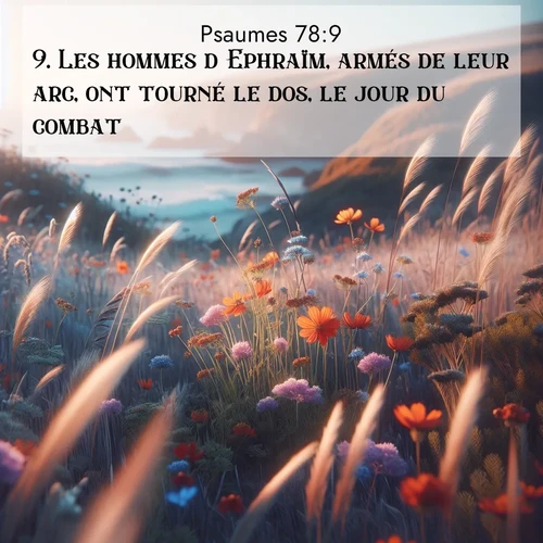 Segond21 Psaumes  ; image nature: image avec le verset biblique :Les hommes d&#039;Ephraïm, armés de leur arc, ont tourné le dos, le jour du combat. ;  ; 78:9