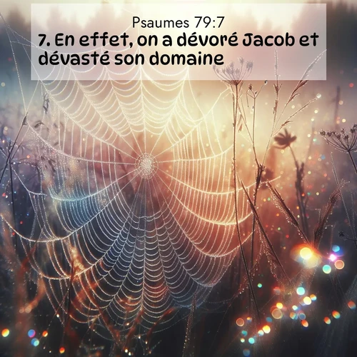 Segond21 Psaumes  ; image nature: image avec le verset biblique :En effet, on a dévoré Jacob et dévasté son domaine. ;  ; 79:7