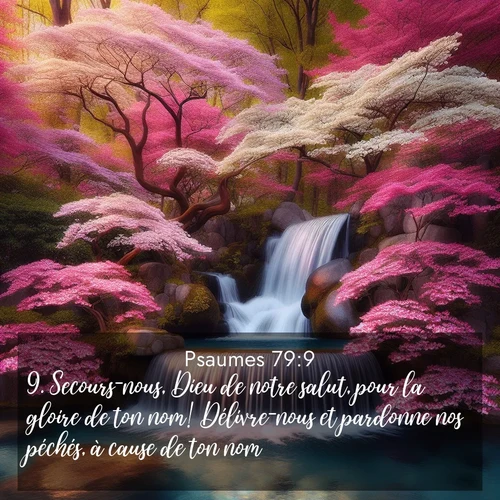 Segond21 Psaumes  ; image nature: image avec le verset biblique :Secours-nous, Dieu de notre salut, pour la gloire de ton nom! Délivre-nous et pardonne nos péchés, à cause de ton nom! ;  ; 79:9