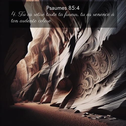 Segond21 Psaumes  ; image nature: image avec le verset biblique :Tu as retiré toute ta fureur, tu as renoncé à ton ardente colère. ;  ; 85:4