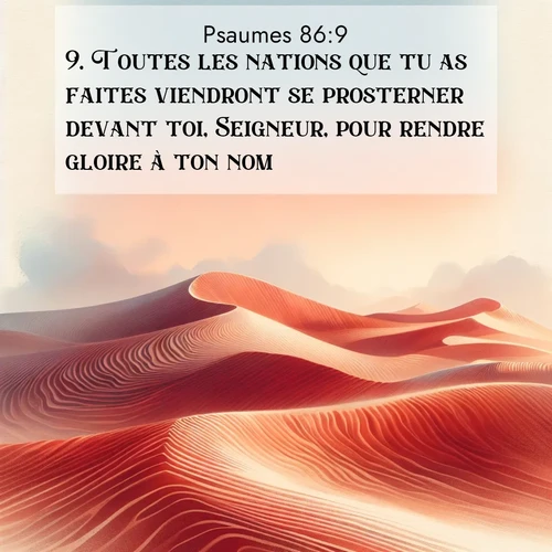 Segond21 Psaumes  ; image nature: image avec le verset biblique :Toutes les nations que tu as faites viendront se prosterner devant toi, Seigneur, pour rendre gloire à ton nom, ;  ; 86:9