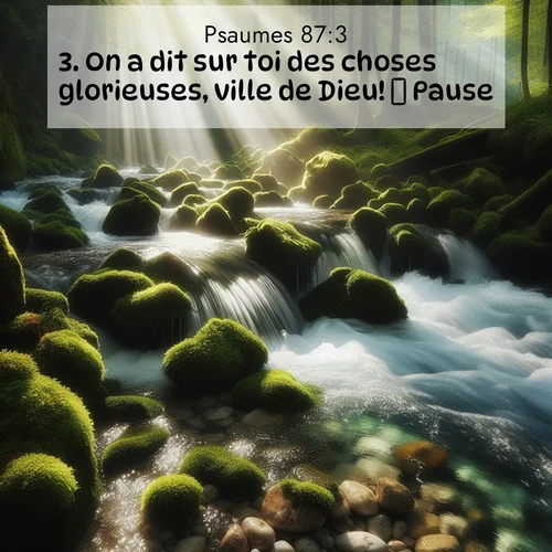 Segond21 Psaumes  ; image nature: image avec le verset biblique :On a dit sur toi des choses glorieuses, ville de Dieu!              Pause. ;  ; 87:3