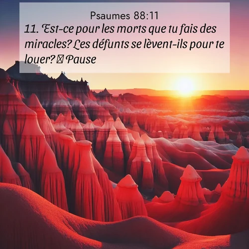 Segond21 Psaumes  ; image nature: image avec le verset biblique :Est-ce pour les morts que tu fais des miracles? Les défunts se lèvent-ils pour te louer?         Pause. ;  ; 88:11