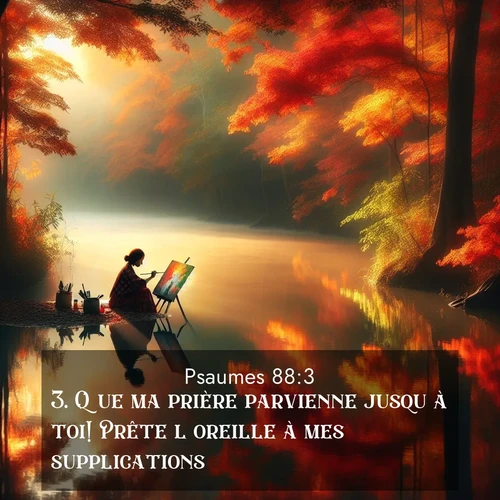 Segond21 Psaumes  ; image nature: image avec le verset biblique :Que ma prière parvienne jusqu&#039;à toi! Prête l&#039;oreille à mes supplications, ;  ; 88:3