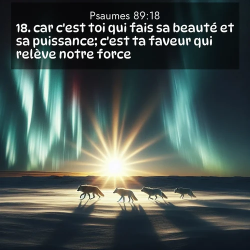 Segond21 Psaumes  ; image nature: image avec le verset biblique :car c&#039;est toi qui fais sa beauté et sa puissance; c&#039;est ta faveur qui relève notre force. ;  ; 89:18
