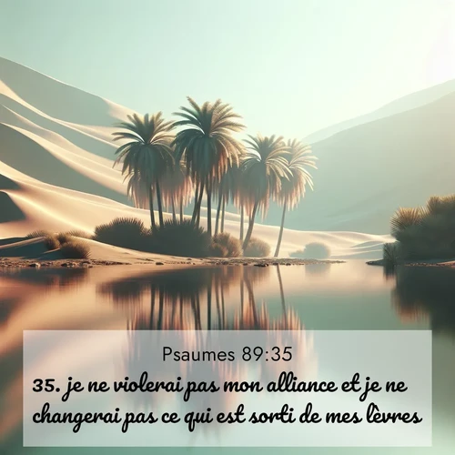 Segond21 Psaumes  ; image nature: image avec le verset biblique :je ne violerai pas mon alliance et je ne changerai pas ce qui est sorti de mes lèvres. ;  ; 89:35