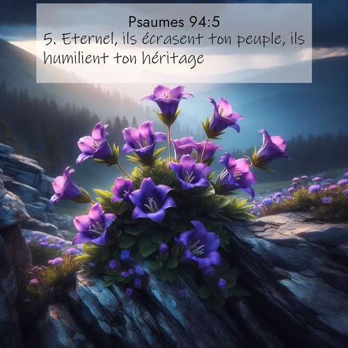 Segond21 Psaumes  ; image nature: image avec le verset biblique :Eternel, ils écrasent ton peuple, ils humilient ton héritage, ;  ; 94:5