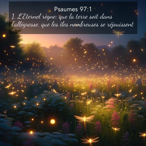 Segond21 Psaumes  ; image nature: image avec le verset biblique :L&#039;Eternel règne: que la terre soit dans l&#039;allégresse, que les îles nombreuses se réjouissent! ;  ; 97:1