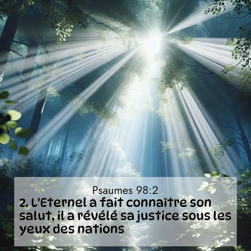 Segond21 Psaumes  ; image nature: image avec le verset biblique :L&#039;Eternel a fait connaître son salut, il a révélé sa justice sous les yeux des nations. ;  ; 98:2