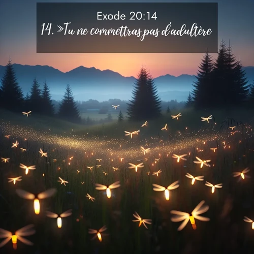 Segond21 Exode  ; image nature: image avec le verset biblique :»Tu ne commettras pas d&#039;adultère. ;  ; 20:14