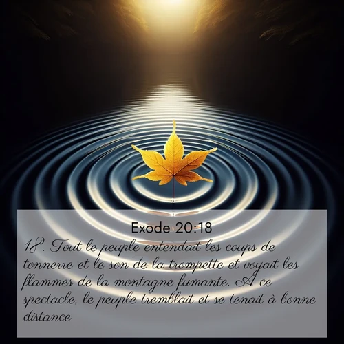 Segond21 Exode  ; image nature: image avec le verset biblique :Tout le peuple entendait les coups de tonnerre et le son de la trompette et voyait les flammes de la montagne fumante. A ce spectacle, le peuple tremblait et se tenait à bonne distance. ;  ; 20:18