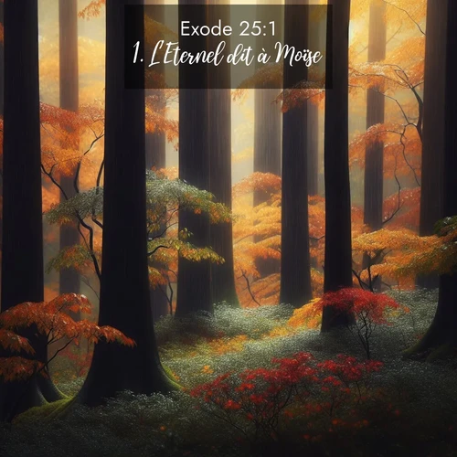 Segond21 Exode  ; image nature: image avec le verset biblique :L&#039;Eternel dit à Moïse: ;  ; 25:1