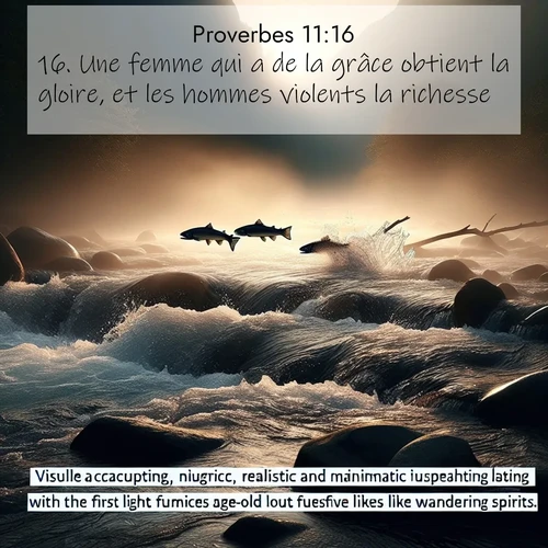 Segond21 Proverbes  ; image nature: image avec le verset biblique :Une femme qui a de la grâce obtient la gloire, et les hommes violents la richesse. ;  ; 11:16