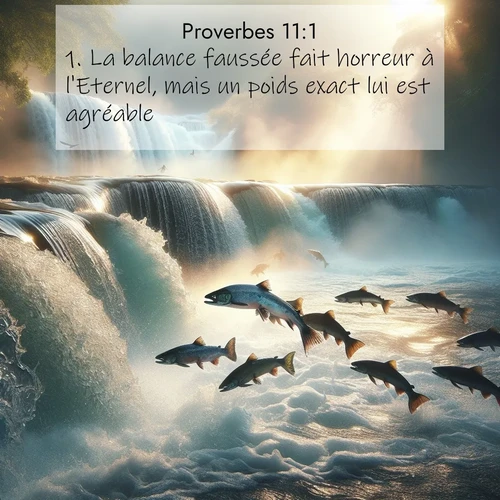 Segond21 Proverbes  ; image nature: image avec le verset biblique :La balance faussée fait horreur à l&#039;Eternel, mais un poids exact lui est agréable. ;  ; 11:1