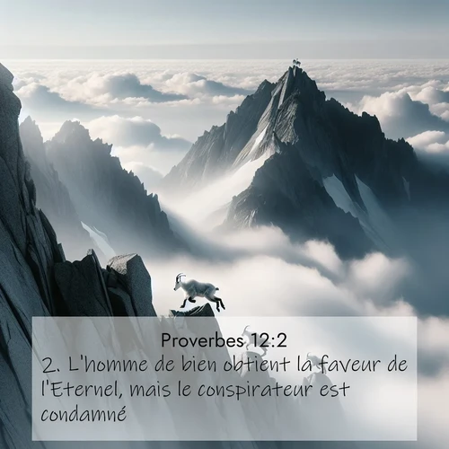 Segond21 Proverbes  ; image nature: image avec le verset biblique :L&#039;homme de bien obtient la faveur de l&#039;Eternel, mais le conspirateur est condamné. ;  ; 12:2