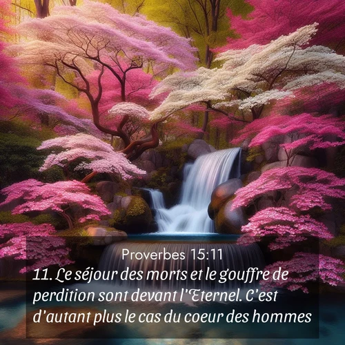 Segond21 Proverbes  ; image nature: image avec le verset biblique :Le séjour des morts et le gouffre de perdition sont devant l&#039;Eternel. C&#039;est d&#039;autant plus le cas du coeur des hommes! ;  ; 15:11